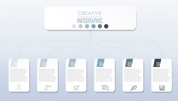 Diseño de diagrama de infografía con diagrama de flujo de proceso paso