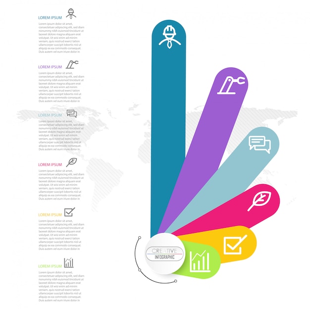 Diseño de diagrama infográfico con proceso paso a paso.