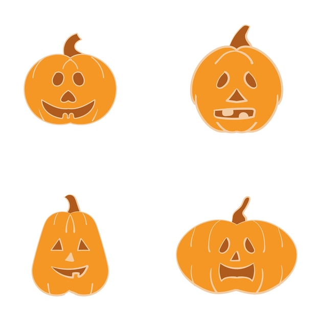 Vector diseño dibujado a mano de calabaza fácil de editar eps 10