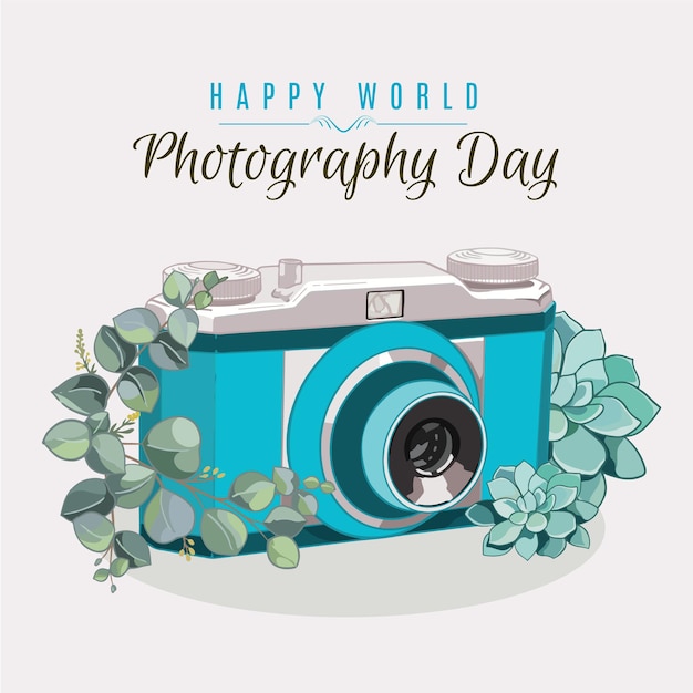 Vector diseño dibujado a mano día mundial de la fotografía