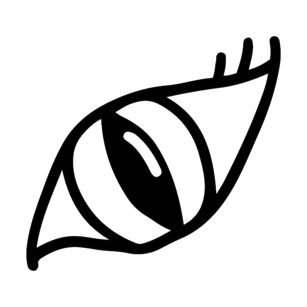Diseño dibujado a mano de ojo de gato en estilo garabato