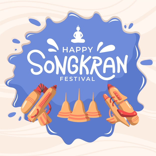 Diseño dibujado a mano songkran