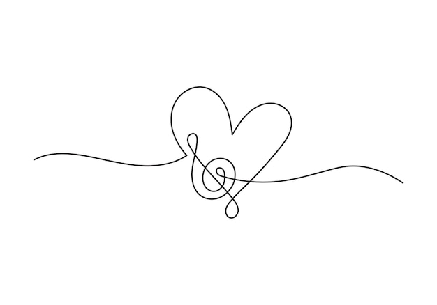 Diseño de dibujo continuo minimalista de una línea Nota de música Vector de símbolos para ilustraciones modernas