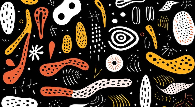 Diseño de dibujo con puntos de garabato dibujados a mano en blanco