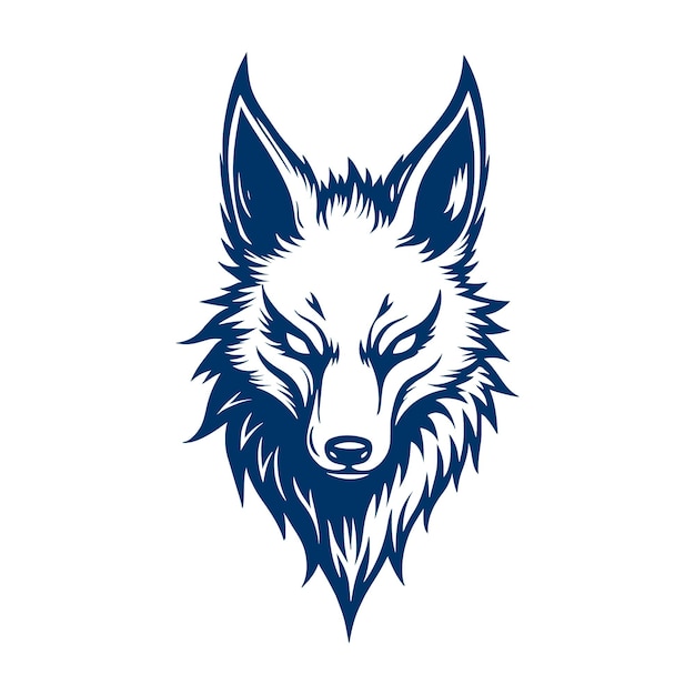 diseño de dibujo vectorial de fox kitsune