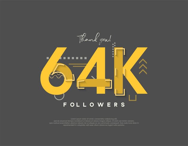 Diseño de dibujos animados para 63k seguidores celebración concepto simple y moderno