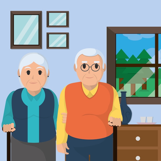 Diseño de dibujos animados de abuelos