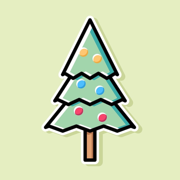 diseño de dibujos animados de árbol de navidad