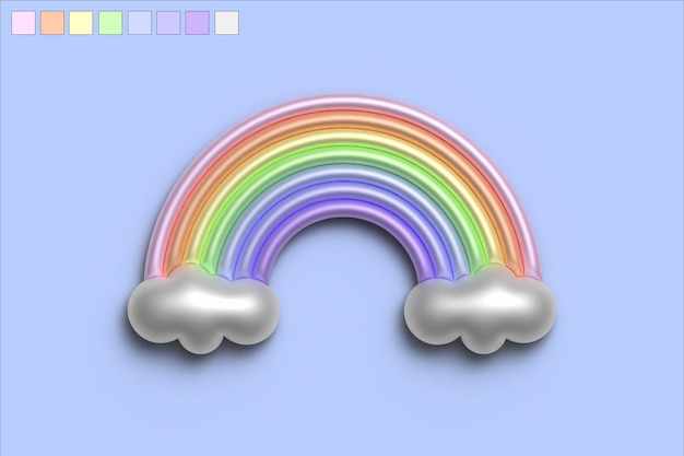 diseño de dibujos animados de arco iris 3d