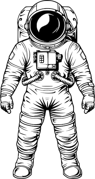 Diseño de dibujos animados dibujados a mano por astronautas