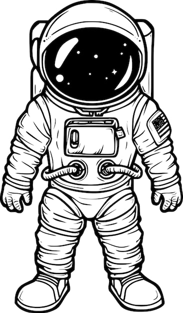 Diseño de dibujos animados dibujados a mano por astronautas