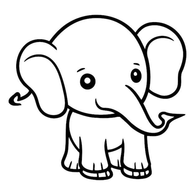 Diseño de dibujos animados de elefantes Vida del zoológico de animales Naturaleza personaje infancia y tema adorable Ilustración vectorial