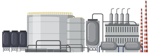 Vector diseño de dibujos animados de fábrica de industria petrolera