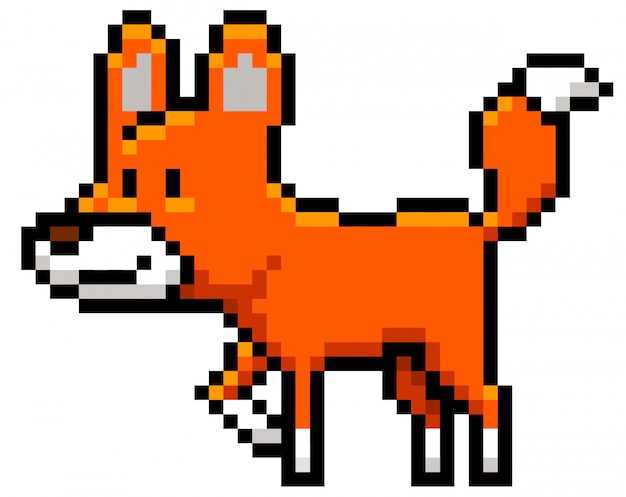 Diseño de dibujos animados fox pixel