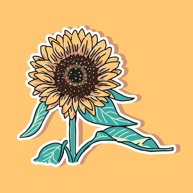 Diseño de dibujos animados de girasol