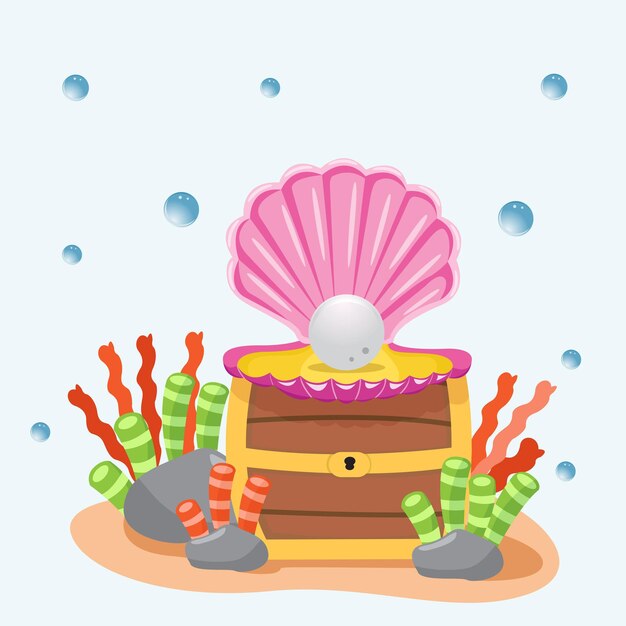 diseño de dibujos animados de ilustración vectorial bajo el agua