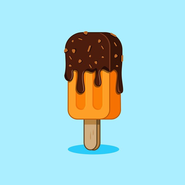 Diseño de dibujos animados de ilustración vectorial cubierto de chocolate de palomitas de chocolate