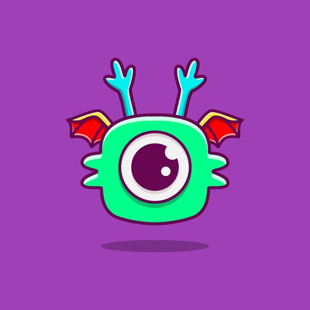 Vector diseño de dibujos animados de kawaii doodle monster