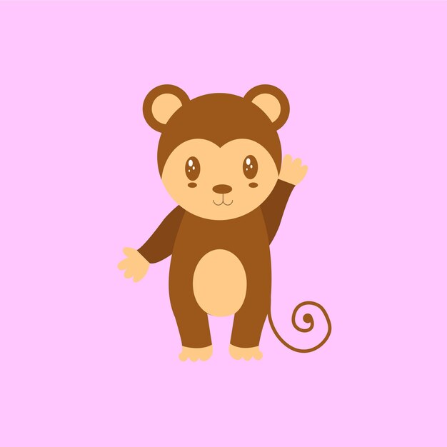 Diseño de dibujos animados lindo mono bebé Vector Art Stock