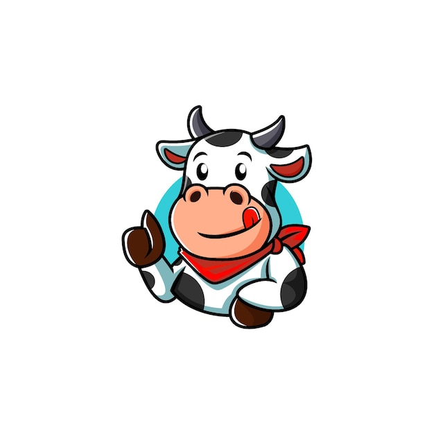 Diseño de dibujos animados de mascota de vaca