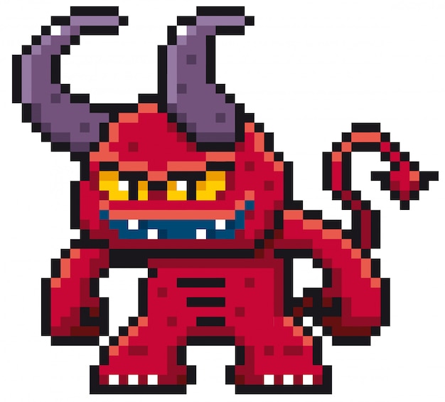 Diseño de dibujos animados monster pixel