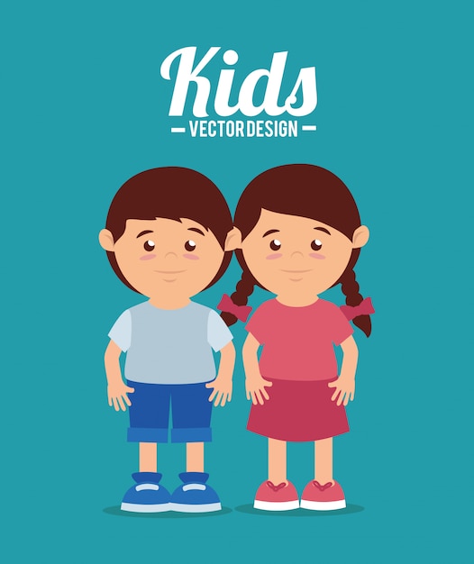 Vector diseño de dibujos animados para niños