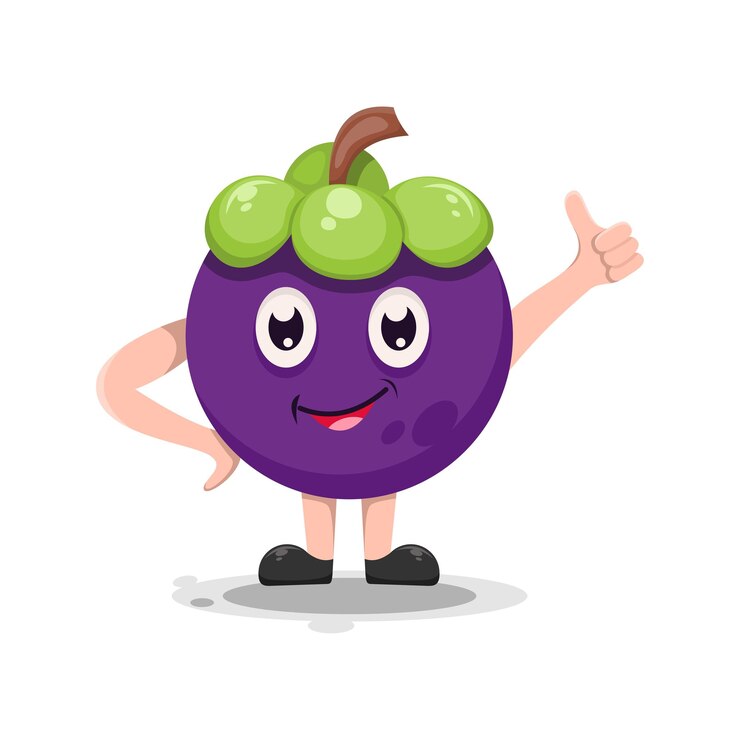Vector diseño de dibujos animados de personaje de mascota de mangostán