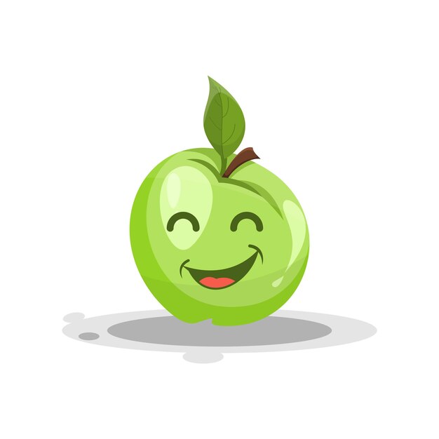 diseño de dibujos animados de personaje de mascota de manzana