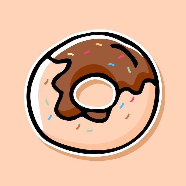 Diseño de dibujos animados de rosquilla dibujada a mano