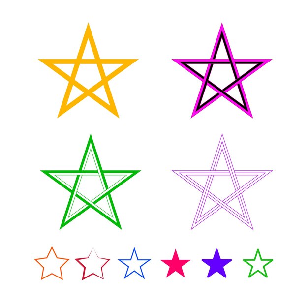 Diseño diferente de estrellas vectoriales.