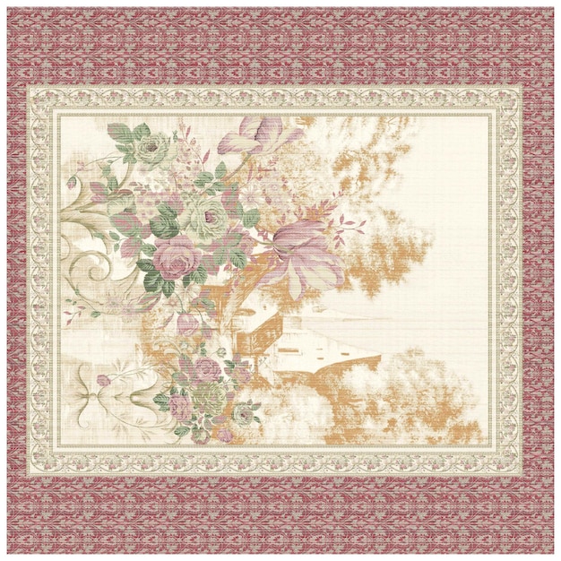 Diseño digital de capas florales sin costura, trabajo profesional textil