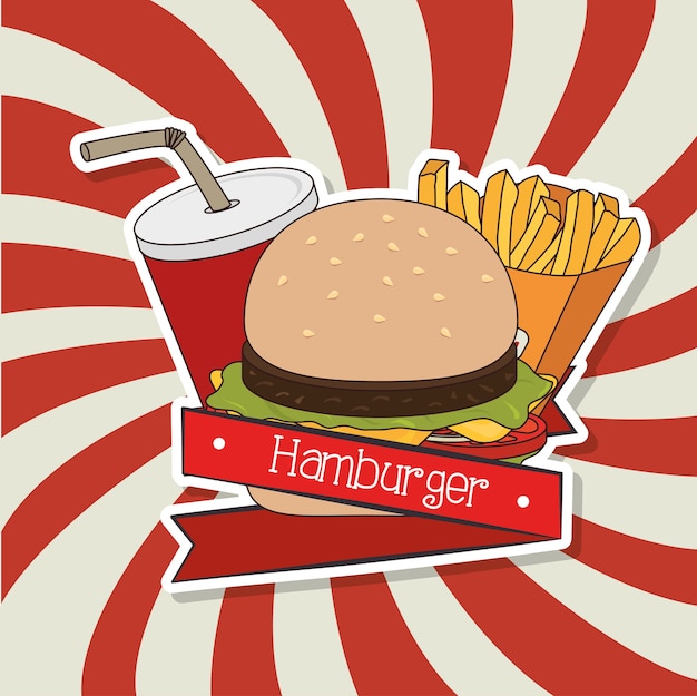 Vector diseño digital de hamburguesas.