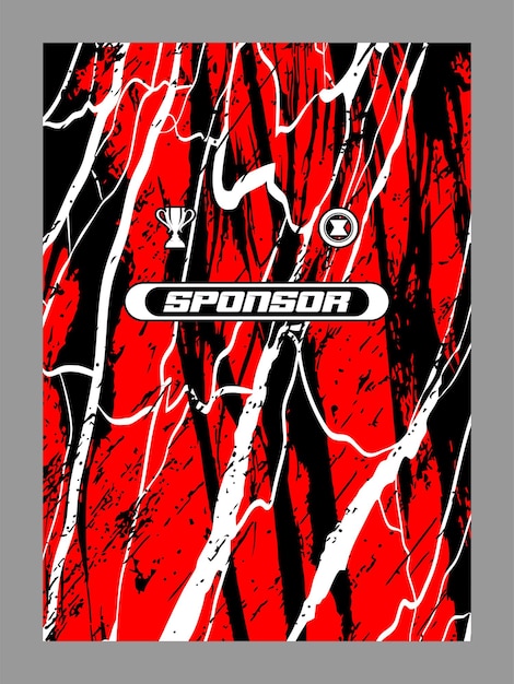 Diseño dinámico de camisetas deportivas rojas y negras