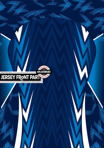Diseño dinámico del frente de la camiseta azul