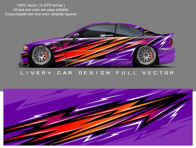 Diseño dinámico de librea de carreras para un coche coupé