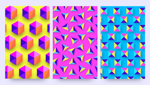 Diseño dinámico de plantillas de fondo de patrones de formas 3D