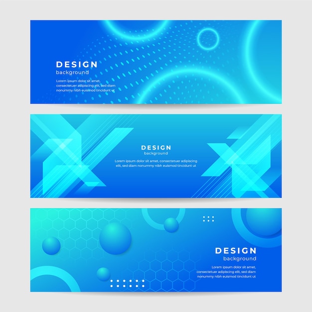 Diseño de diseño de banner de fondo azul amplio geométrico Banner largo vectorial abstracto azul Fondo mínimo con espacio de copia para el texto Fondo de banner azul claro de gradiente abstracto moderno
