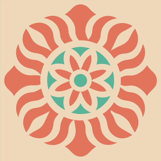 un diseño con un diseño de flores en rojo y naranja