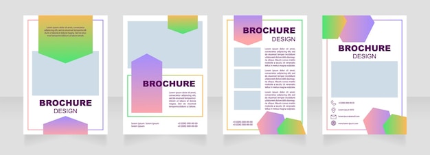 Diseño de diseño de folleto en blanco de atención médica. Conjunto de plantillas de póster vertical con espacio de copia vacío para texto. Colección de informes corporativos prefabricados. Folleto editable de 4 páginas. Myriad Pro, fuentes Arial utilizadas