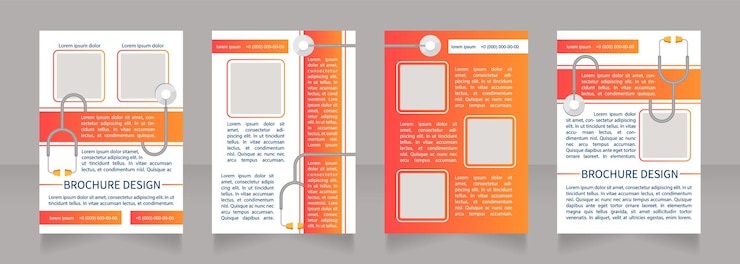 Vector diseño de diseño de folleto en blanco de prevención de enfermedades respiratorias conjunto de plantillas de póster vertical con espacio de copia vacío para texto colección de informes corporativos prefabricados páginas de papel de volante editables