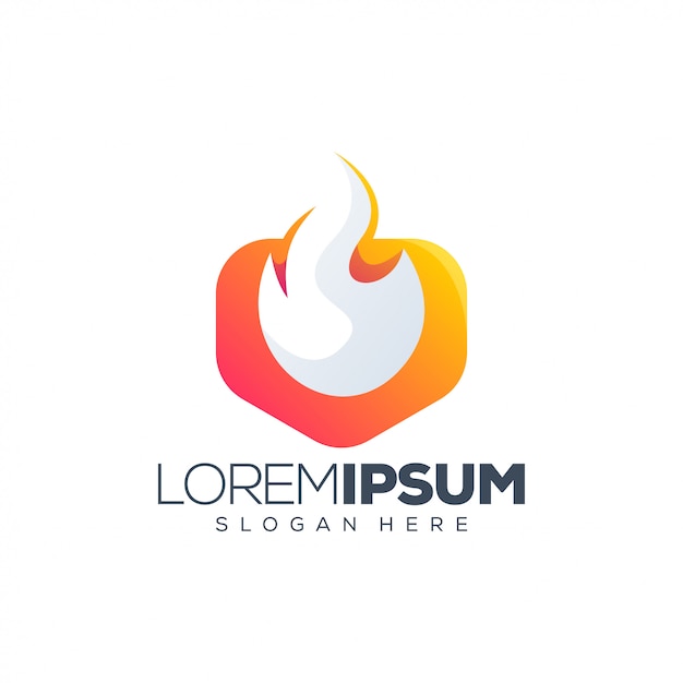 Diseño de diseño de logotipo de fuego