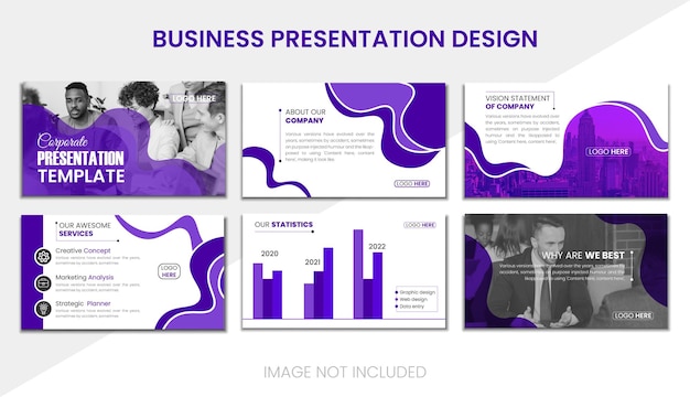 Vector diseño de diseño de página para presentación de negocios plantilla de presentación corporativa con forma abstracta