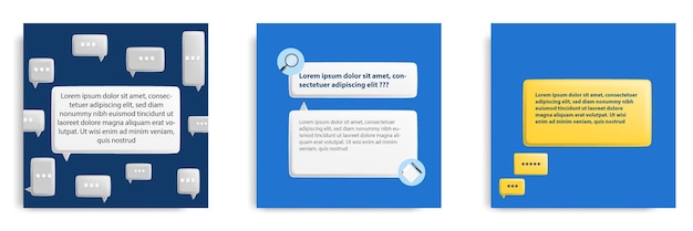 Vector diseño de diseño de plantilla de banner de publicación de preguntas frecuentes informativas de redes sociales en fondo azul de estilo de dibujos animados en 3d