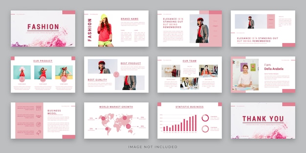 Diseño de diseño de presentación de moda con elemento de infografía