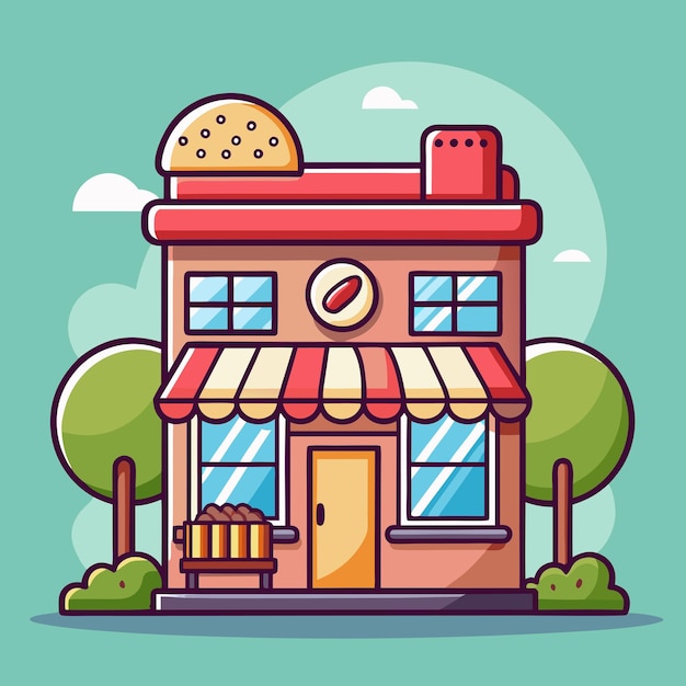 Diseño distintivo del icono vectorial de la tienda de panadería