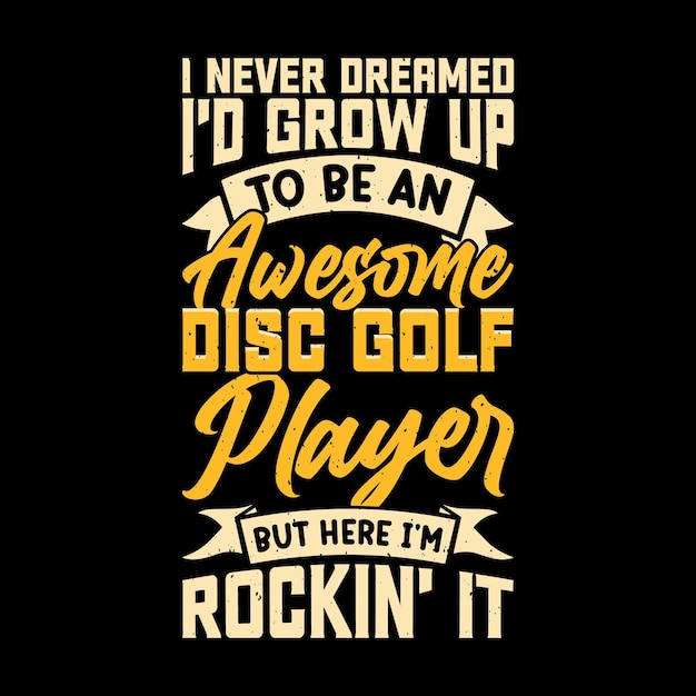 Diseño divertido de la camiseta del golf del disco del vintage retro del golfista del disco