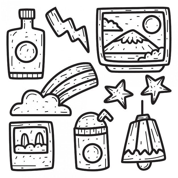 Diseño de doodle de dibujos animados abstractos dibujados a mano