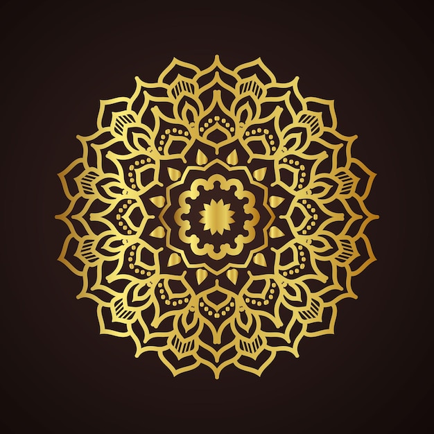 un diseño dorado con una estrella dorada en un fondo oscuro