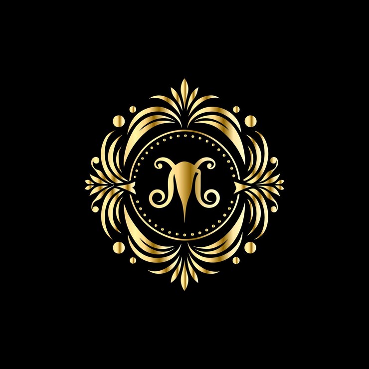 Vector un diseño dorado con una flor
