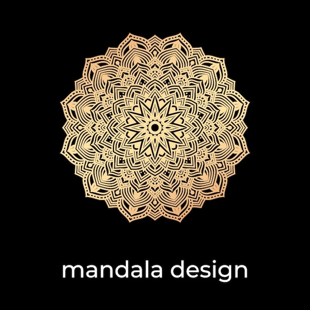 Vector diseño dorado de mandala